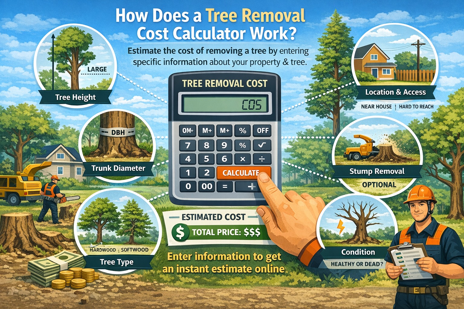 How Does a Tree Removal Cost Calculator Work