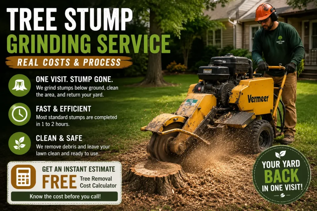 Tree Stump Grinding Service – Real Costs & Process